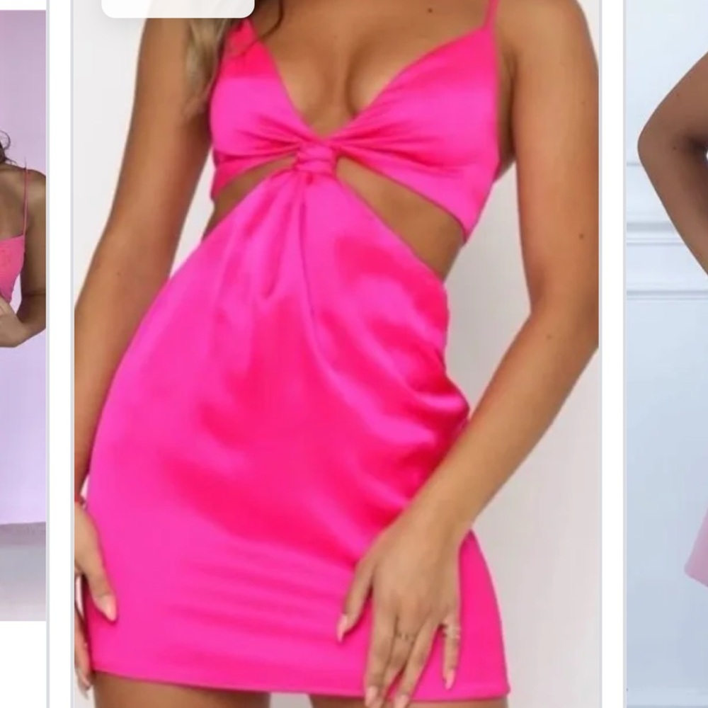 Vibrant Pink Cut-Out Dress